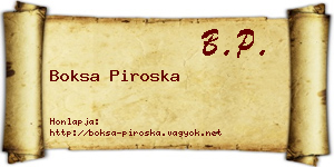 Boksa Piroska névjegykártya