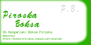 piroska boksa business card